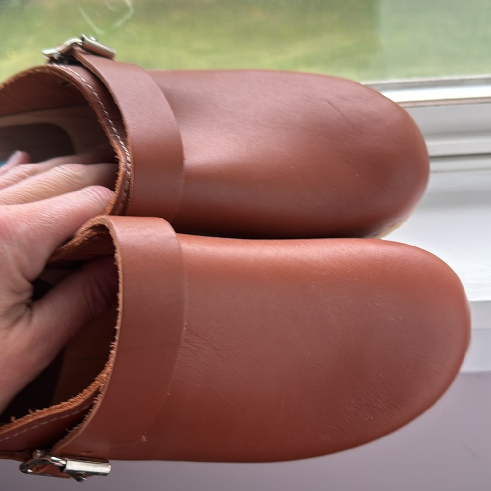 MIA Brown Leather Mules